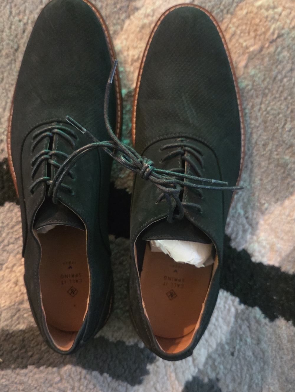Call It Spring Black Suede Lace-Up Derby Shoes